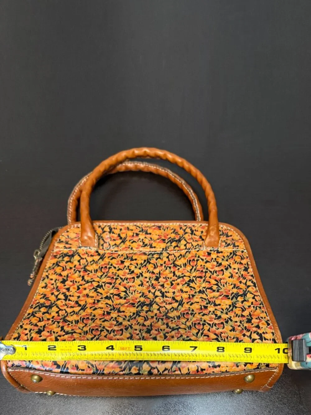 Patricia Nash Mini Blooms Dauphine Leather Satchel Bag Floral Organizer Top Han - Picture 8 of 11